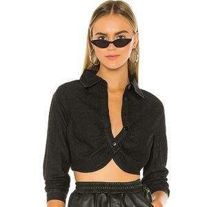 SOLD Superdown Button Up Crop Top